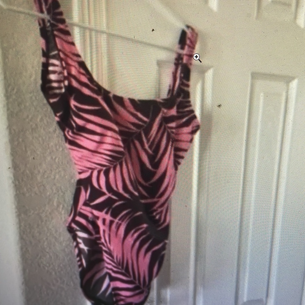 SPEEDO PINK/BROWN leaf 1-PC SWIMSUIT 8